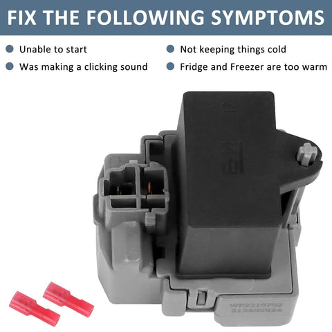 Two Piece Fridge Start Kit With PTC Relay And 12uF 250V Run Capacitor For Kenmore And Maytag Fridges
