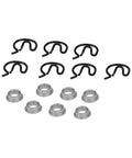 Heavy Duty Steel Shifter Bushing Kit With Clips For Competition Plus 4 Speed And MasterShift 3 Speed Manual Transmissions Includes 7 Bushings And 7 Clips Part 3327302 New With 1 Year Warranty, 7 steel clips and 7 bushings