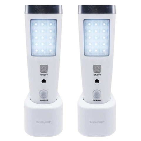 4 In 1 Motion Sensor Wall Night Light Two Pack Rechargeable Emergency Light And Power Outage Torch LED Portable Flashlight