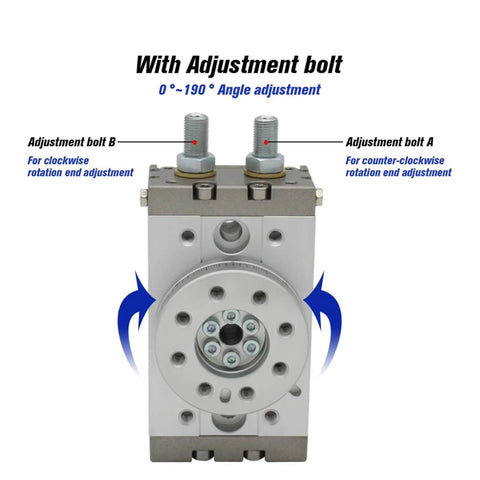 Pneumatic Rotary Cylinder Double Acting Air Table Actuator For Precise Motion Control And Automation MSQB MSQA Series featuring adjustment bolts.