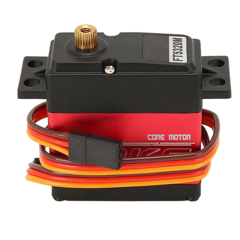 Heavy Duty Full Metal Gear 20 Kg Digital Servo Featuring Smooth Core Motor Drive And Badass Precision Control On Custom Rc Builds And Trail Crawlers, red and black with wires.