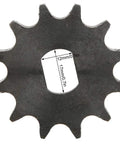 Heavy Duty 12 Teeth Metal Motor Sprocket For Go Karts And Mini Bikes With 428 Chain, measuring 12mm bore and 17mm size.