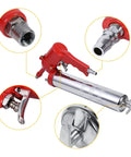 Pistol Grip Grease Gun With 11 Inch Flex Hose One Hand Operation 2400 6000 PSI 14 oz Air Operated Grease Coupler Tool detail view