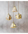 Industrial Marble Pendant Light Fixture Chandeliers with distinct cement shades, ideal for bedside, restaurant, and café use.