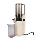 Onythral Compact Electric Cold Press Juicer With 3.15 Inch Wide Mouth for whole produce, featuring a clear juice bowl.