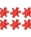 Six Pack L110 Jaw Coupling Inserts Red Urethane Flexible Solid Type Center Inserts For L Jaw Couplings L Jaw Coupler Set Replacement High Strength Durable Drive System, six red inserts