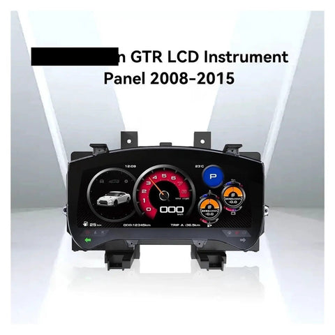 12.3 Inch LCD Dashboard Instrument Panel Upgrade For Nissan GT-R 2008-2015 Plug And Play Digital Cluster Smart Gauges Module Virtual Cockpit Replacement Kit, front view