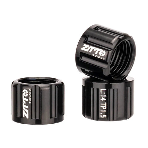 Super Durable Aluminum Bike Thru Axle Nut 12mm 15mm Thread Quick Release Cap For Road Mountain And Fold Bicycle Hub Skewer Shaft Accessory in black.