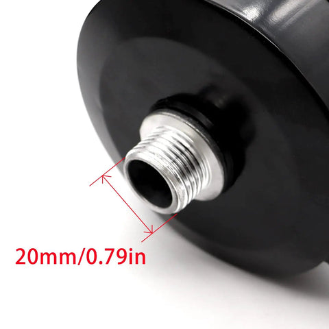 Close-up of Half Inch MPT Thread Air Compressor Silencer Intake Filter Sound Muffler with Replacement Element metal thread