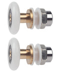 Score These Bad Boy Shower Door Rollers Replacement Kit with brass shaft and white wheels for sliding glass doors