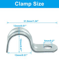 M12 zinc-plated steel pipe strap clamp with a single mounting hole for 1/2 in conduit
