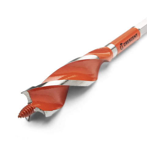 Solid Auger Drill Bit For Woodworking Seven Point Five Inch By One Inch With One Quarter Inch Quick Release High Speed Steel