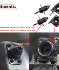 Volvo Hood Release Latch Kit For VN VNL 2004 To 2018, includes 4-piece upper and lower latches, OEM Nos 20498998 20565619 8074938