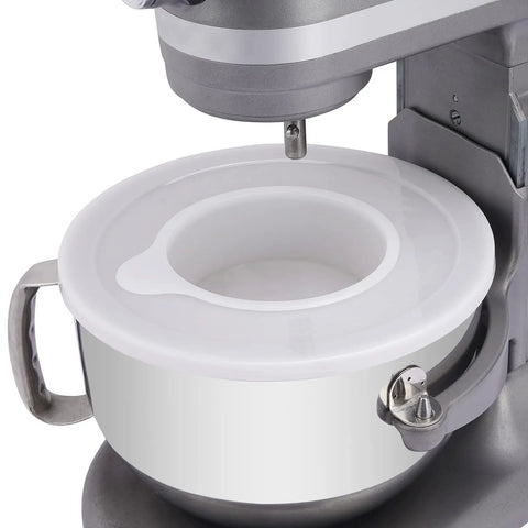 Two Pack 6 Quart Stand Mixer Bowl Covers For Bowl Lift Models Protects Against Splatter Fits KV25G KP26M1X attached to mixer bowl.