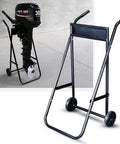 Heavy Duty Outboard Motor Stand Carrier Dolly For Boats And Inflatable Yachts, steel frame trolley with pine board