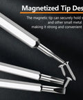 Durable 13 In 1 Screwdriver Set With Magnetic Multitool Bits And Tough CRV Steel, showing magnetic tip design holding screws.