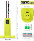 18V Battery Adapter For Power Wheel Conversion Kit With Switch Fuses And Wire Terminals, dimensions and features displayed