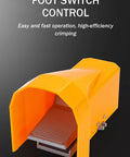 Heavy Duty Pneumatic Crimping Tool Built Solid For Cold Pressed Terminals 6 To 120 MM2 Copper Nose Die Pro Electrician Wire Plier Machine foot switch control for efficient operation.