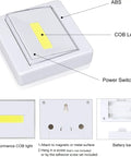 Super Bright Battery Operated Closet Light 200 Lumen COB LED Tap Lights Stick Anywhere showing parts and features