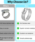 Comparison of 200 Series vs 304 Stainless Steel clamps from 50 Piece Stainless Steel Hose Clamp Kit With Adjustable Worm Gear Clamps