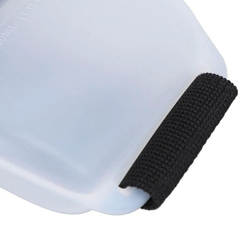 Close-up of 200ml Silicone Wrist Water Bottle With Leakproof Bite And Drink Spout Sealed To Stop Spills Adjustable Hook And Strap