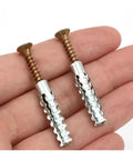 Heavy Duty Hollow Wall Anchor Kit Rock Solid Expansion Bolts For Drywall And Plaster showing metal anchors held in hand.
