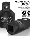 Kickass One Inch To Half Inch Impact Socket Adapter Reducer Conversion Kit For Real Mechanics And Home Shops Built From Damn Tough Chromoly Steel, black oxide finish, professional quality pieces.