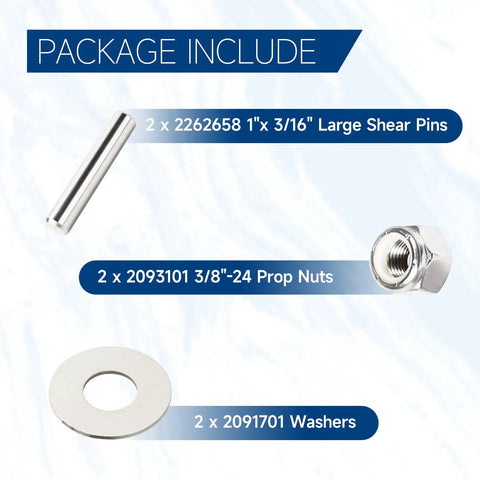 Prop Nut Kit E MKP-34 For Trolling Motor Shear Pin Replacement, Easy Install, Compatible With MKP-33 And MKP-38 Weedless Wedge 2 Prop, Includes Prop Nuts And Washers, Stainless Steel Construction, Part 1865019, Heavy Duty Upgrade