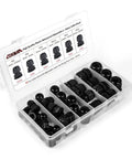 34 Pack IP68 Waterproof Cable Gland Kit with adjustable connectors in PP storage case, sizes PG7 to PG19 for electrical projects.