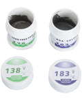 Open jars of Electronic Chip Solder Paste Fifty Gram Non Erosive Smooth Multifunctional Soldering Flux With Bright Joint