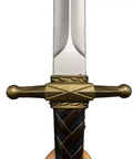 Close-up of 15 Inch PU Foam Sword For LARP And Cosplay, Dope Yet Safe Lightweight Prop With Realistic Detailing, Braided Valor Edition
