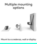4K Video Conference Camera Rig With Three Built In Mics And 120 Degree Lens For Small Meeting Rooms shown with multiple mounting options on display.