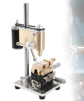 Precision Bench Crown Punch Drill Press With Adjustable Speed for Tiny Metal Wood Projects, compact brass design with motor.