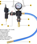 Slick Complete No Hassle Rig Ready 28 Piece Universal Radiator Pressure Tester Kit including hand pump with various connectors and gauges.