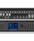 Badass 13 Million Pixel LED Display Video Processor With 20 Gigabit Ethernet Outputs and rugged flight case, detailed front view.