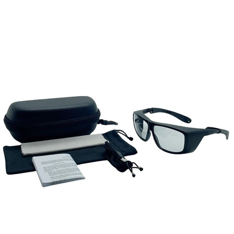 Bombproof CO2 Laser Goggles With Rock Solid OD 6 Plus Filter And Hella Clear 75 VLT Lens For Engraving Cutting And Marking Projects CE EN207 Certified with case and accessories.