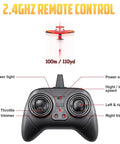 2.4 GHz remote control for beginner friendly ready to fly RC airplane with self stabilization for kids and new pilots diagram
