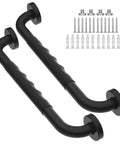 2 Pack 16 Inch Anti Slip Shower Grab Bars With Rubber Grip Stainless Steel Matte Black Wall Mount Handrail For Bathroom Safety And Stability Ideal For Seniors Elderly And Handicap Use Durable Bathroom Assist Rails For Assisted Bathing
