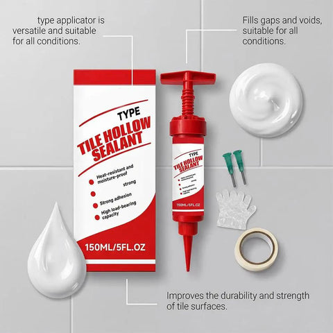 DIY Floor Repair Kit 150ml Quick Dry Tile Adhesive For Loose Hollow Floor And Wall Tiles With Extra Strength Formula and tools