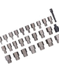 Heavy Duty 27 Piece Screw Extractor Set Made From Tough Molybdenum Steel Bolt Removal Kit With Hex Head And Left Hand Thread For Damaged Fasteners Repair Jobs, 27-piece set
