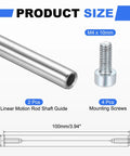 Linear Motion Rod Shaft Guide Kit Pro Grade Quality with 6mm x 100mm 304 stainless steel rods and M4 threaded screws for 3D printer