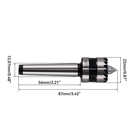 Heavy Duty Wood Lathe Drive Center 1MT With Five Eighth Inch Crown For Precision Woodworking 40Cr Alloy Steel Super Tough Strong Grip Teeth