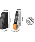 Kickass Heavy Duty Door Support Wheel Anti Sag Silent Roller For Interior Sliding Doors showing measurements and parts.
