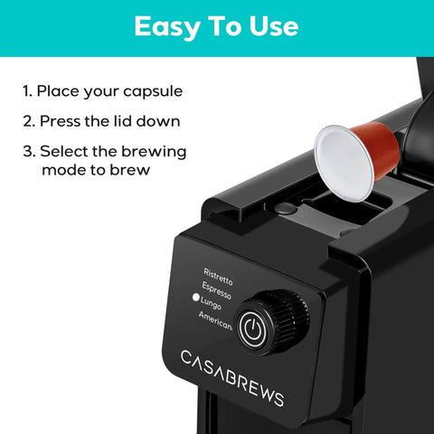 Compact 20 Bar Espresso Machine for Nespresso Original Pods, Mini Coffee Maker With 21 Oz Removable Water Tank, Sleek Black