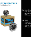 Front Wheel Bearing And Hub Assembly Set For Jeep Cherokee Grand Cherokee And Wrangler with packaging and parts list