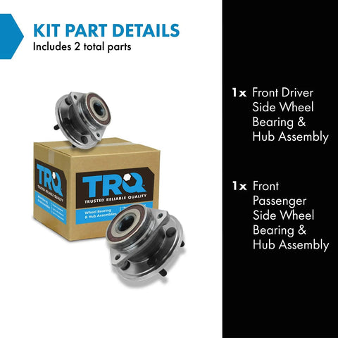 Front Wheel Bearing And Hub Assembly Set For Jeep Cherokee Grand Cherokee And Wrangler with packaging and parts list