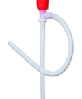No Sweat Manual Siphon For 5 Gallon Buckets Transfers Water Soap And Wax At 2 Gpm with red handheld pump and flexible tube.