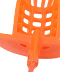 Pwshymi Bathtub Drain Hair Catcher with Innovative Handle in orange, close-up view highlighting the basket design.