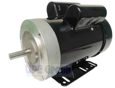 Straight Up Heavy Duty Replacement Parts For 2 HP Electric Motor 3450 3600 RPM 1 Phase 56C Frame TEFC 115 230 Volt close-up view of motor