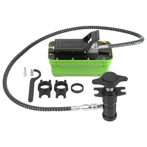 Foot Operated Air Hydraulic Pump 10,000 PSI Heavy-Duty With Three Eighths Inch NPT Outlet And Quarter Inch Air Inlet tool kit